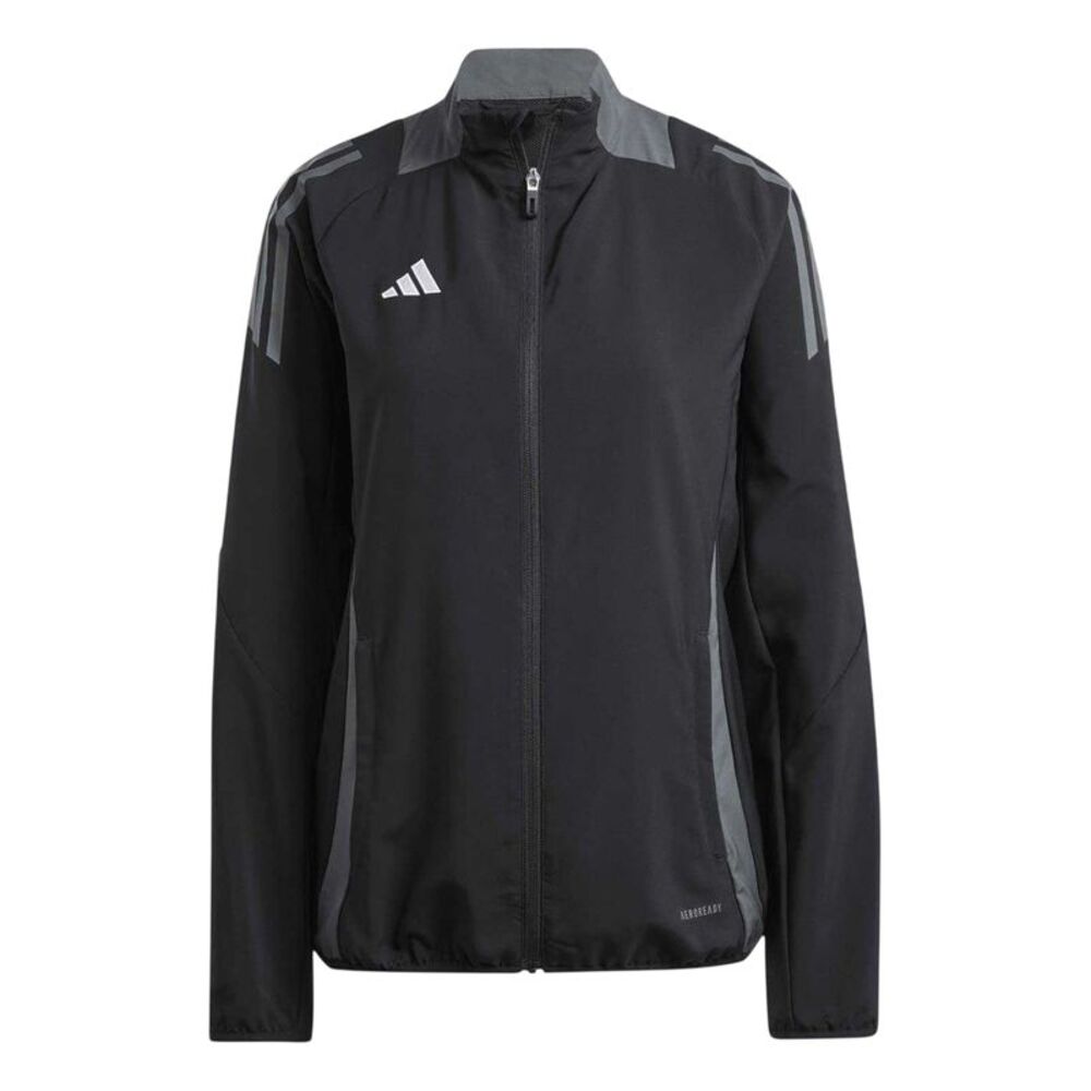 Adidas Womens/Ladies Tiro 24 3 Stripes  Long-Sleeved Track Jacket / Black/Dark G